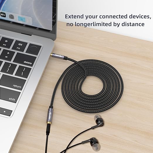 20FT 3.5mm Aux Jack Audio Extension Cable,Male to Female,TRS Headphone Extension Cable Compatible with Heaphone, MP3 Players iPhone iPad Tablets Media Player