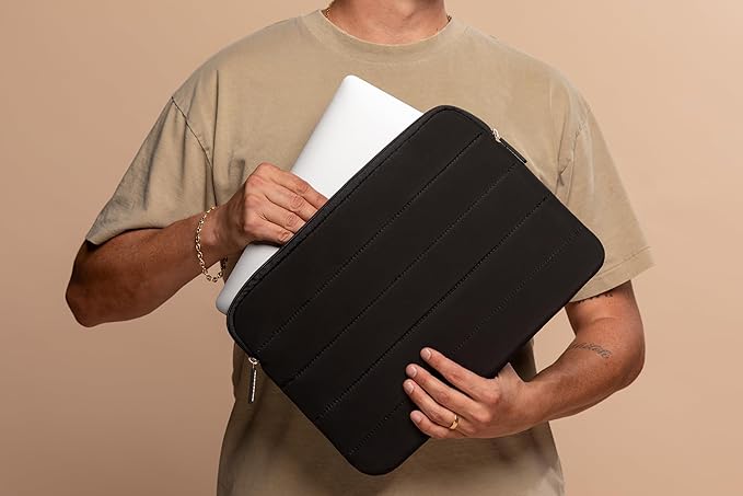 ANECDOTE Laptop Case 13-14 Inch – A Perfect Laptop Sleeve That is Compatible with MacBook Air/Pro and iPad Pro 12.9 – Fits in Your Bag, Made of 100% Nylon with Aesthetic Design (Black)