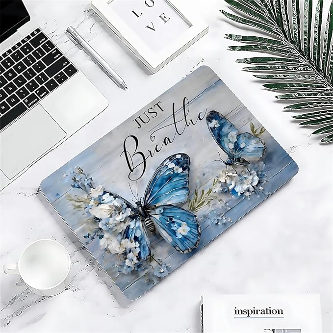 Compatible with MacBook Air 13.3 13.6 Inch Case 2022 2021 2020 2019 Plastic Hard Shell Case Cover,13.3 Air (A1932/A2179/A2337), Butterfly