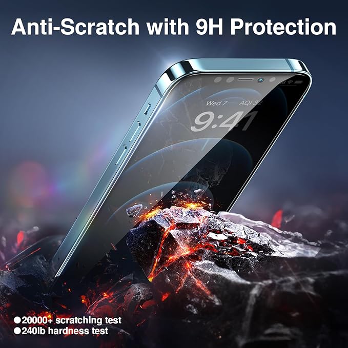 SMARTDEVIL 2PACK Privacy Screen Protector for iPhone 12 Pro Max Shatterproof Tempered Glass [True 28°Anti Spy] [9H Hardness] [Auto Dust-Elimination Install], [Bubble Free]