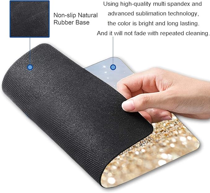 Christian Bible Verses Square Waterproof Mouse Pad Non-Slip Rubber Base MousePads for Office Laptop, 9.5"x7.9"x0.12" Inch(Be Still)