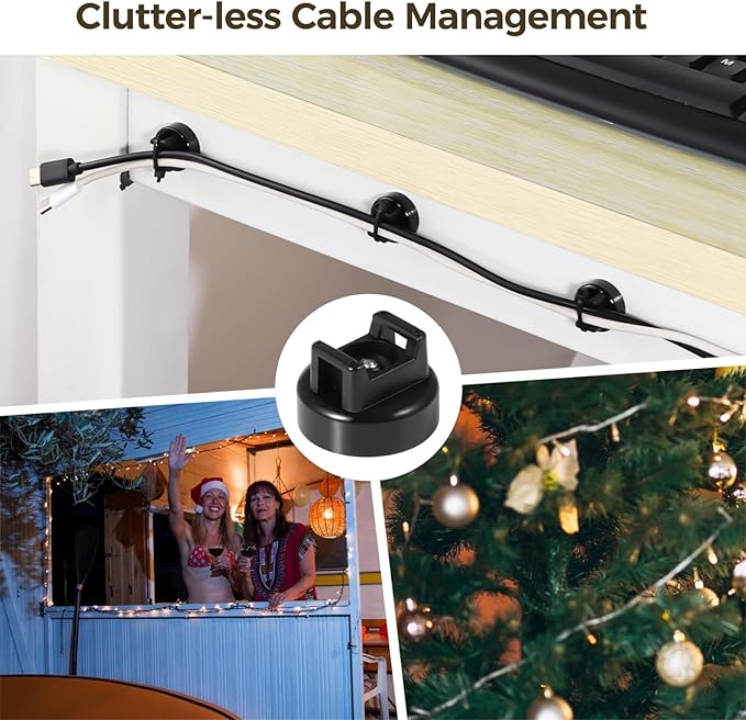 Magnetic Cable Zip Tie Mounts, 15 Pcs Magnets with 50 Pcs Cable Zip Ties, Multipurpose Magnetic Cables Holder for Cables Management, Wire Management Bases