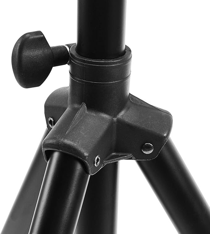 Amazon Basics Speaker Stand, Holds up to 99.2 lbs, Adjustable Height 52" to 73", Steel, Black