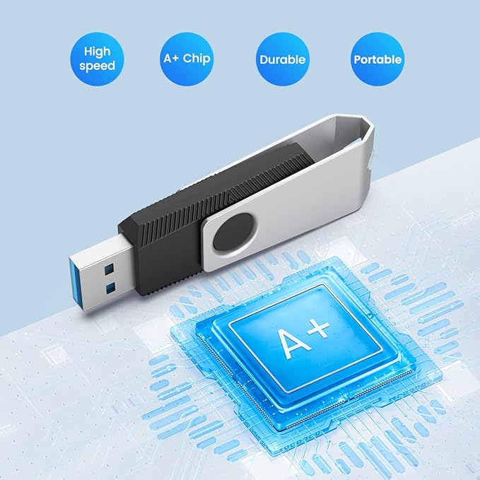Aiibe 16GB USB 3.0 Flash Drive 10 Pack - Thumb Drives Memory Stick in 5 Mixed Colors (Black, Red, Cyan, Green, Purple)