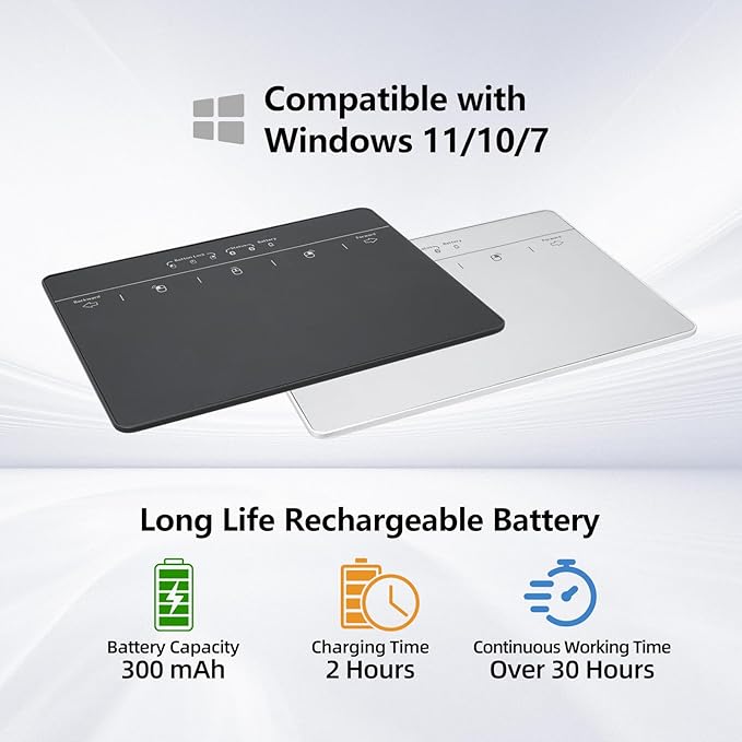 MICROPACK Digitally Yours Wired Trackpad for Windows 7/10/11, USB Trackpad with Multi-Touch Gestures, Plug-and-Play USB Touch Pad Mouse Pad Large for PC Computers & Laptops, Black