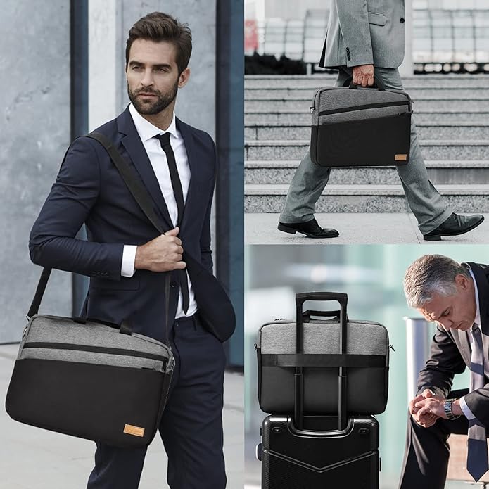 15 15.6 16 17 17.3 inch Laptop Computer PC Shoulder Bag Carrying Case, Water-Repellent Briefcase