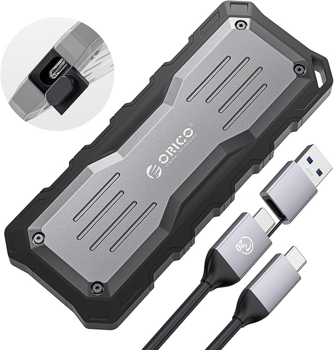 ORICO 1TB External SSD Up to 2000MB/s, Interface Extra Protection, Waterproof and Dust-Proof, Rugged and Reliable Outdoor Portable Solid State Drives for Action Camera, Smartphone, Laptop - O20