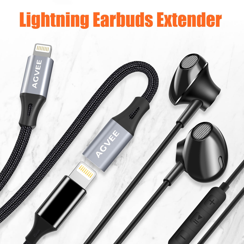 AGVEE 6.6ft Lightning Extension Cable