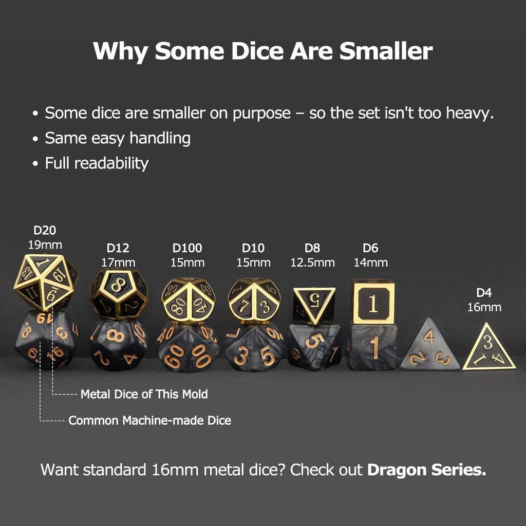 Haxtec Color Changing Metal DND Dice Set Silver Black Purple Color Shifting D&D Dice with Leather Dice Bag Compatible with Dungeons and Dragons TTRPG DND Gift