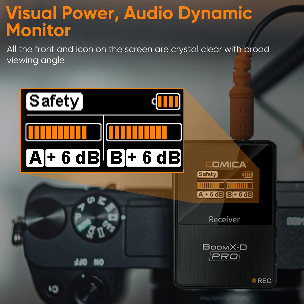 COMICA BoomX-D2 PRO Wireless Lavalier Microphone for iPhone Android Camera