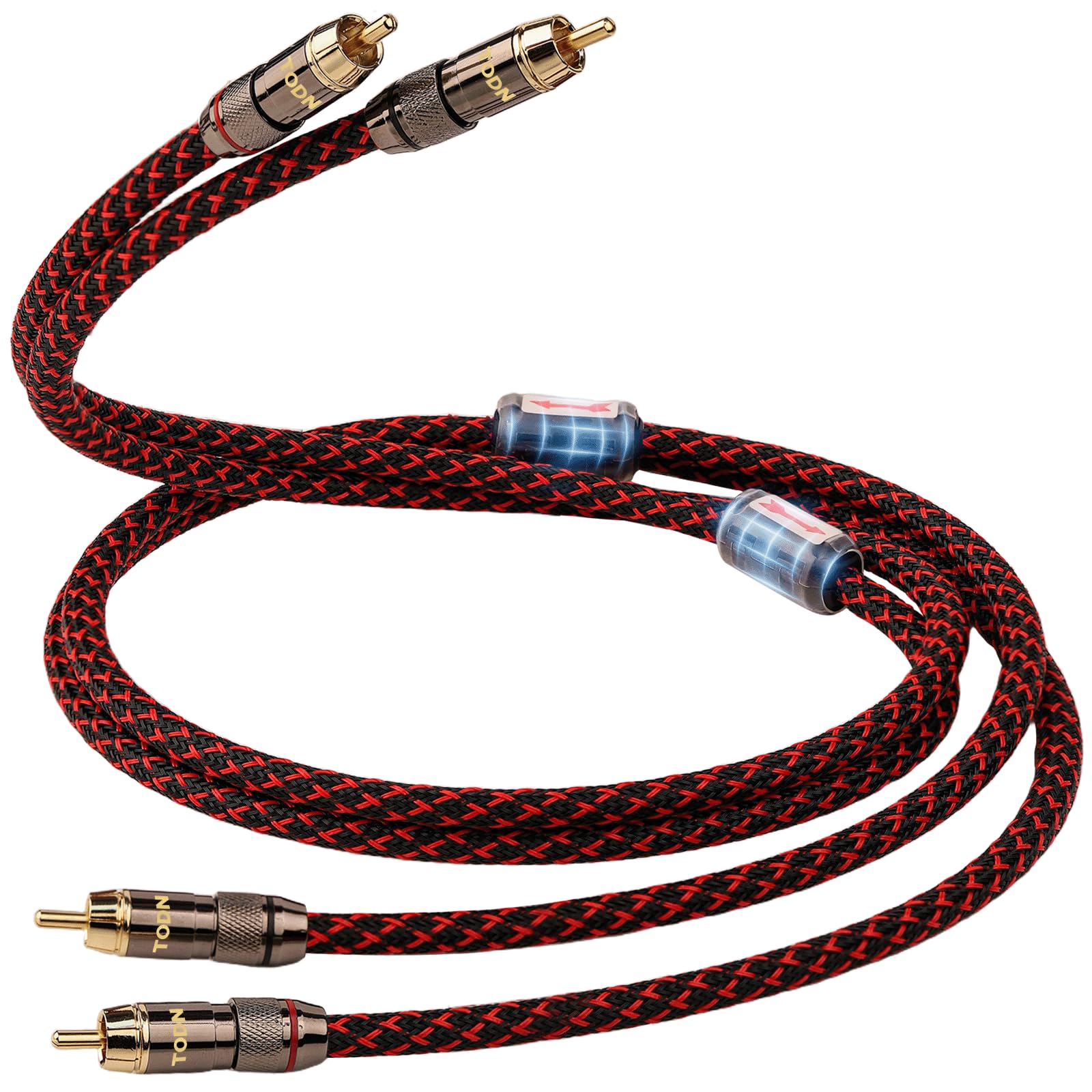 TODN HiFi RCA Audio Cable Shielded Stereo Cord for Audiophile, 1.64ft