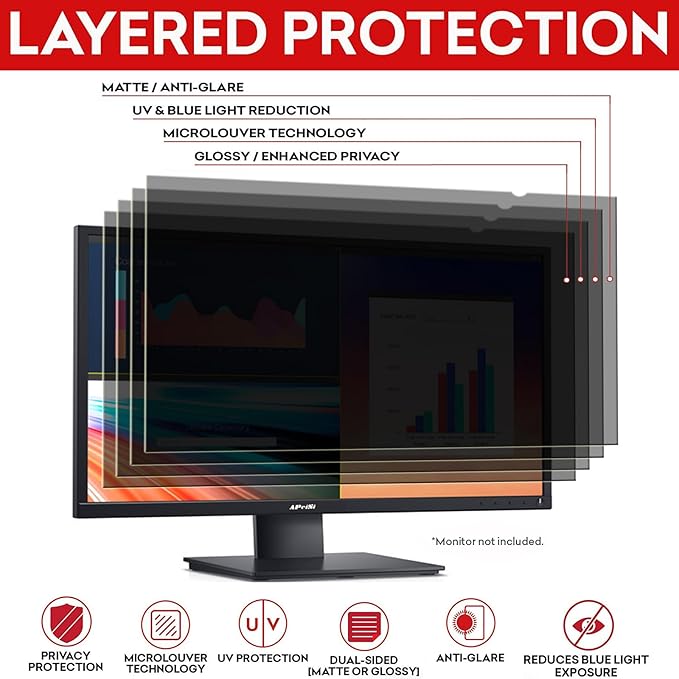 34 Inch Privacy Screen Filter for 21:9 Ultrawide Curved Monitor | Privacy Shield | Anti-Glare | Anti-Blue light Protector | Eye Protection | Computer Security Private Filter