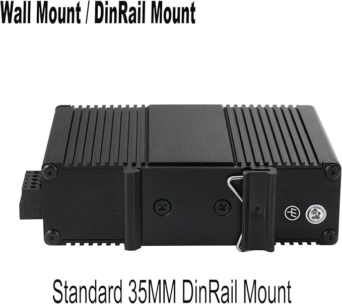 Industrial Mini Gigabit Ethernet Switch 3-Port RJ45 10/100/1000BASE-T+1-Port SFP Slot,Unmanaged Network Switch,Network Hub,Dinrail Mount or Wall-Mount,Plug & Play,Fanless (3 RJ45+ 1SFP)