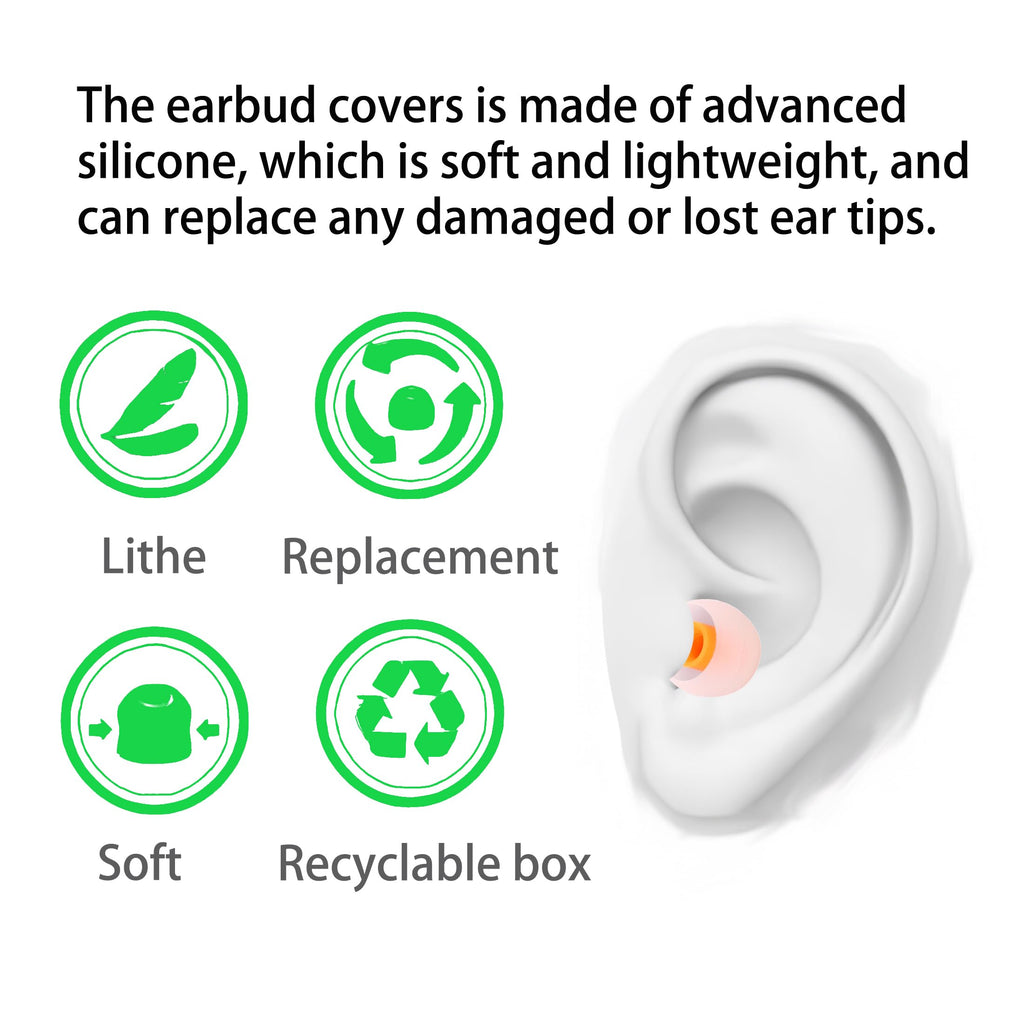 MQIMY Earbud Replacement Tips - Silicone Earbud Tips Fit Most In-Ear Earbuds (Inner Hole 3.8mm - 5.1mm) - 9 Pairs S M L