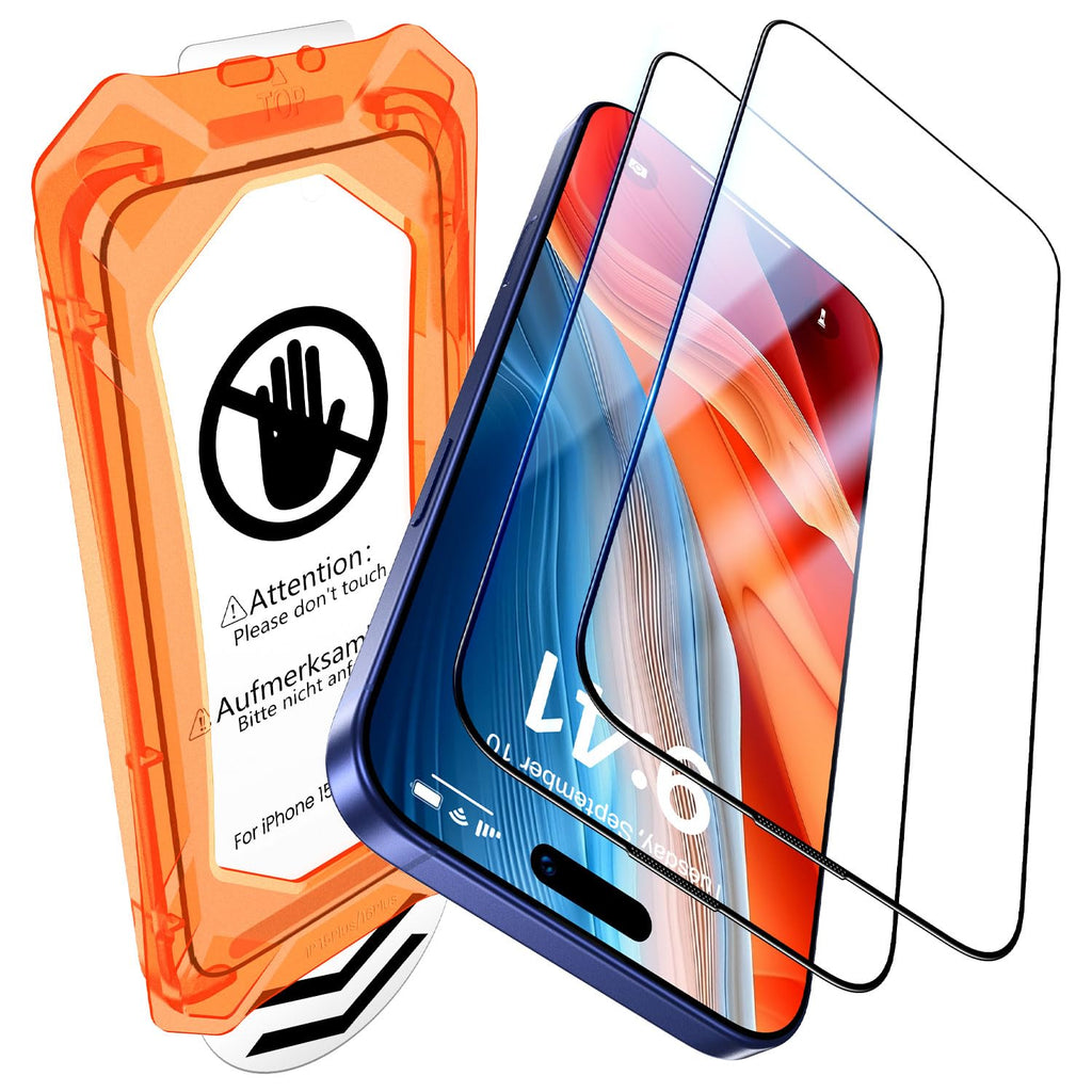UniqueMe for iPhone 16/iPhone 15 Screen Protector Easy Installation-2 Packs