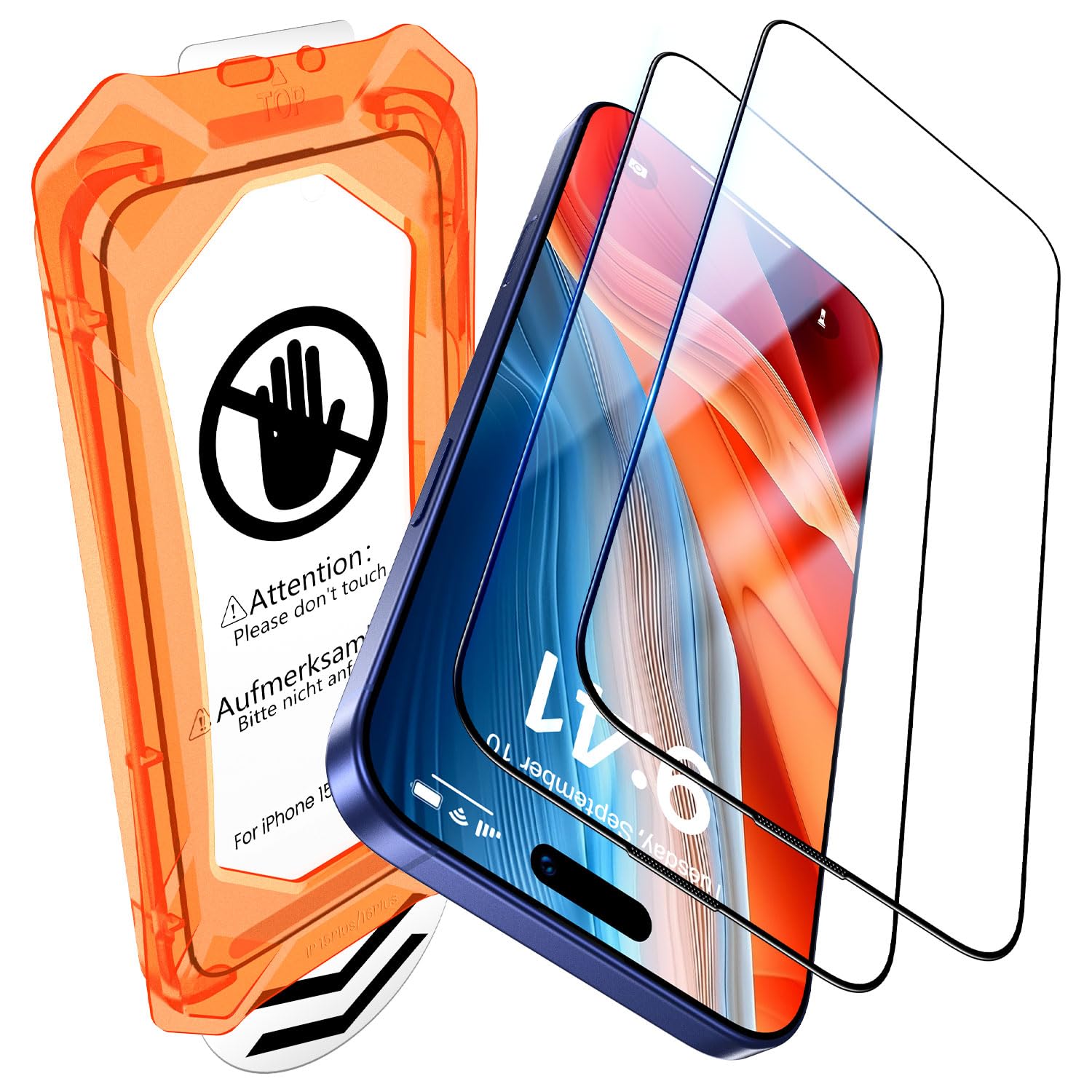 UniqueMe for iPhone 16/iPhone 15 Screen Protector Easy Installation-2 Packs