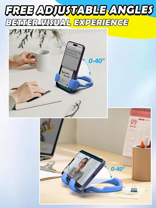 Dad Gifts for Fathers Day from Daughter Son Cell Phone Stand: Upgrade Adjustable Thumbs Up Lazy Phone Holder for Desk Fun Birthday Gifts for Grandma Teens Girls Boys Adults Husband from Wife