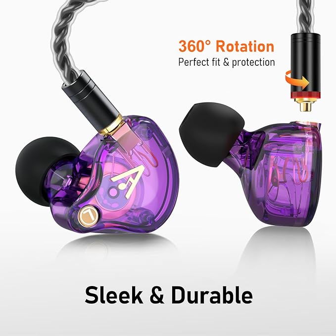 Vibes 202MC USB-C Wired Earbuds - HiFi in Ear Monitor Headphones - Noise Isolating Ear Buds w/ Mic - Clear Sound, Deep Bass & Comfort-Fit Earphones - MMCX to USBC, Silver Plated Cord, Carrying Case