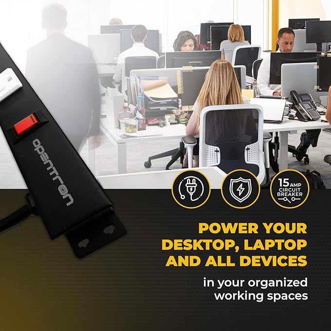 12 Outlets 4 Feet Body Heavy Duty Metal Surge Protector Power Strip (12 outlets 12 feet Power Cord 4 feet Body)