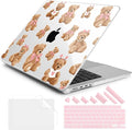 DONGKE for M4 MacBook Pro 16 Inch Case 2024 2023 2021 A3403 A3186 M3 A2991 M2 A2780 M1 A2485 Pro/Max Chip, Plastic Hard Shell Case & Keyboard Cover for Mac Pro 16 with Touch ID, Cartoon Bears