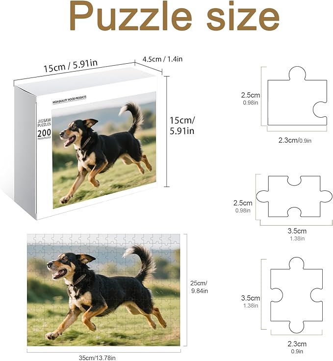 Personalized Photo Puzzle with Glossy Finish – Custom Jigsaw Puzzle 120/200/300/500/1000/1500 Pieces for Family, Couples, Pets, Birthdays, and Weddings (200-Horizontal)