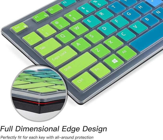 Colorful Keyboard Cover for Dell KM636 Wireless Keyboard/Dell KB216 KB216t KB216p Wired Keyboard/Dell Optiplex 5250 3050 3240 5460 7450 7050/Dell Inspiron AIO 3475/3670/3477 All-in one Desktop,Rainbow