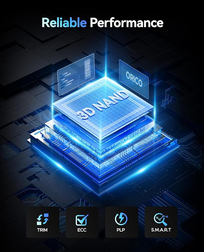ORICO 256GB M.2 NVMe SSD, PCIe Gen3x4 M2 2280 SSD, Up to 1700MB/s Read & 1100MB/s Write, 3D NAND Flash Internal Solid State Drive with SLC Cache, Compatible with Laptops PC Desktops-e3500