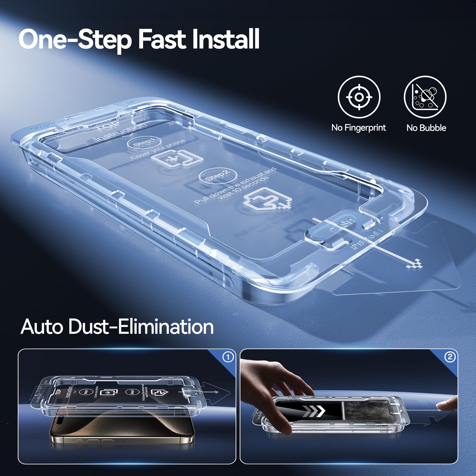 SMARTDEVIL 2 Pack Privacy Screen Protector for iPhone 14 Pro, 28° Anti-Spy 9H Tempered Glass, Impact & Scratch Resistant, Auto Dust & Bubble-Free Install Frame, Easy to Install, Case-Friendly