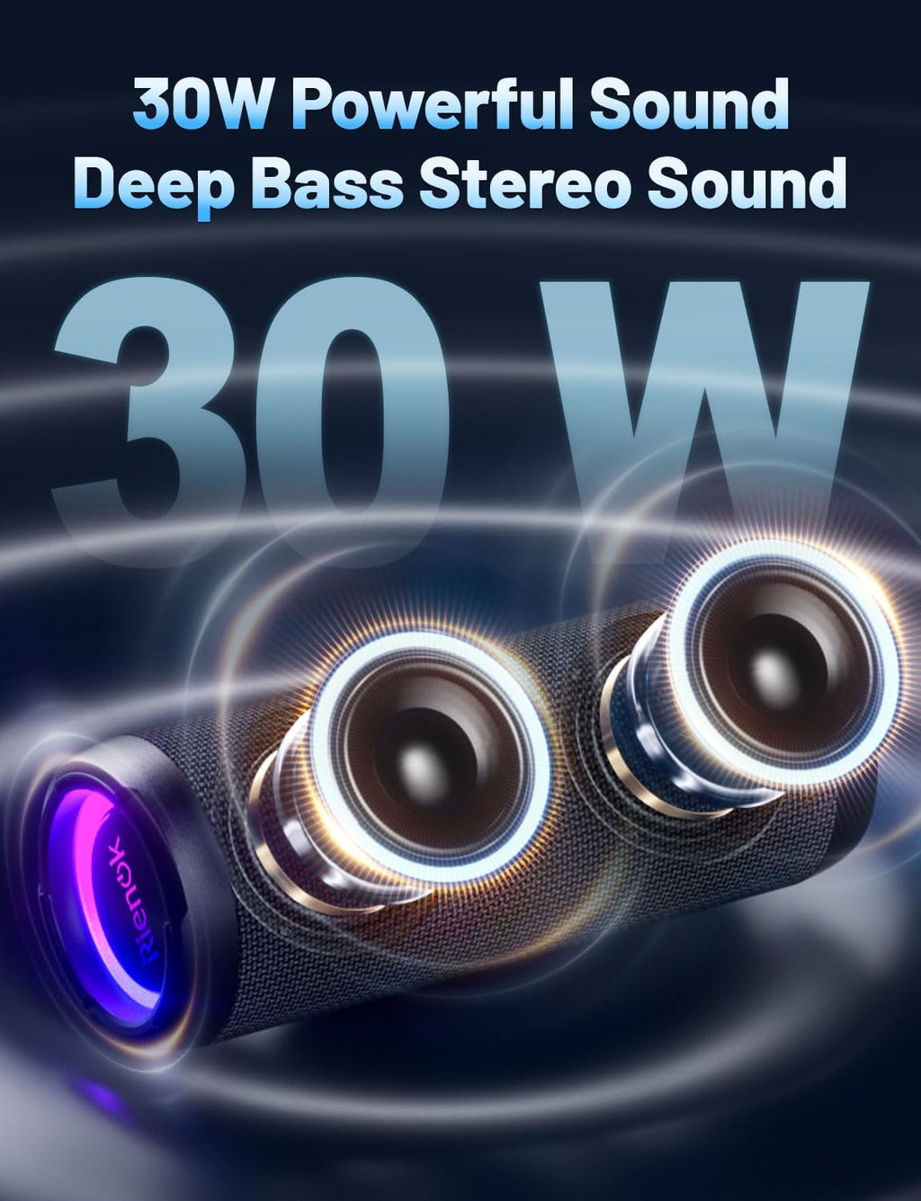RIENOK Portable Bluetooth Speaker 30W