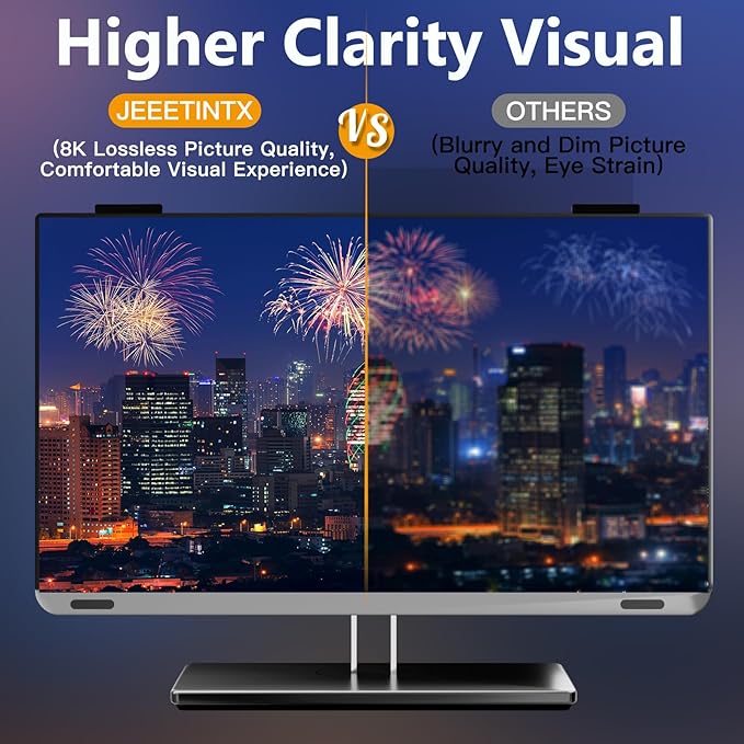 Magnetic Computer Privacy Screen Filter 24 Inch for Frameless Monitor Thin Bezel 16:9 Widescreen, Hanging Removable Anti Blue Light Privacy Shield Protector Eye Protection