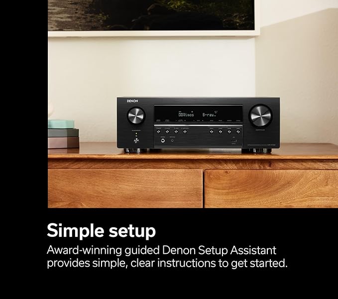 Denon AVR-S770H 7.2 Ch Home Theater Receiver - 8K UHD HDMI Receiver (75W X 7), Wireless Streaming via Built-in HEOS, Bluetooth & Wi-Fi, Dolby TrueHD, DTS Neural:X & DTS:X Surround Sound
