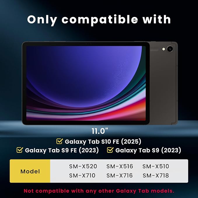 BELLEMOND Tempered Glass Screen Protector for Galaxy Tab S10 FE / S9 FE / S9 / S8 / S7 (10.9”/11”) | Ultra Clear | EZ Guide Kit for Flawless Install | 10H | 1 Pack | Designed in Japan