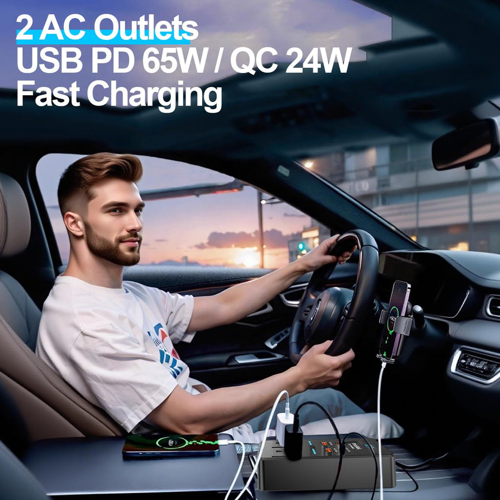 300W Car Power Inverter 12V to 110V Car Outlet Adapter