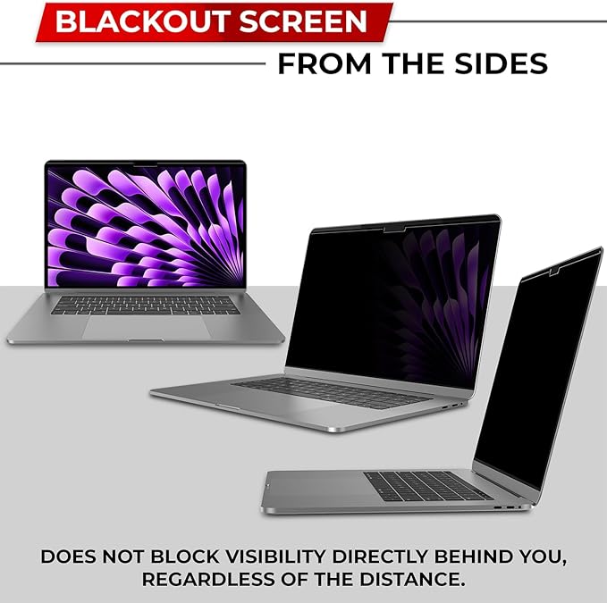 Magnetic Privacy Screen for MacBook Air 13 & 13.6 Inch (2022-2025, M2, M3, M4) Removable Laptop Privacy Filter Shield and Protector