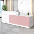 Reception Desk with Counter Modern Checkout Counter with Lockable Drawer Keyboard Tray Receptionist Desk for Office Salon Reception Table P Right 59inch/150cm