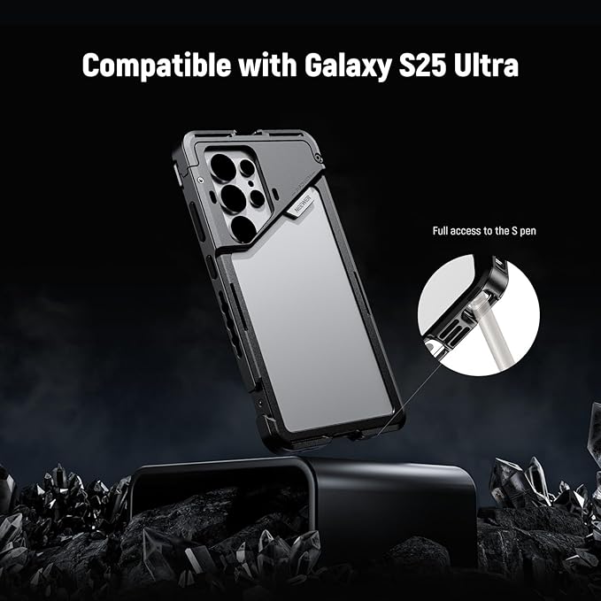 NEEWER S25 Ultra Phone Cage, Mobile Video Rig Phone Stabilizer with 67mm Filter Adapter, 17mm Lens Backplate, T Mount Lens Adapter, Compatible with Samsung Galaxy Moment T Series Lenses, PA082