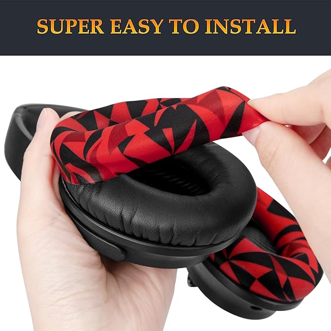 SOULWIT Silicone Ear Pads Cover Protector for Bose QuietComfort QC15 QC25 QC2 QC35 QC45/Ae2 Ae2i Ae2w/SoundTrue & SoundLink AE Headphones Cushions, Sweatproof, Easily Washable - Red Storm