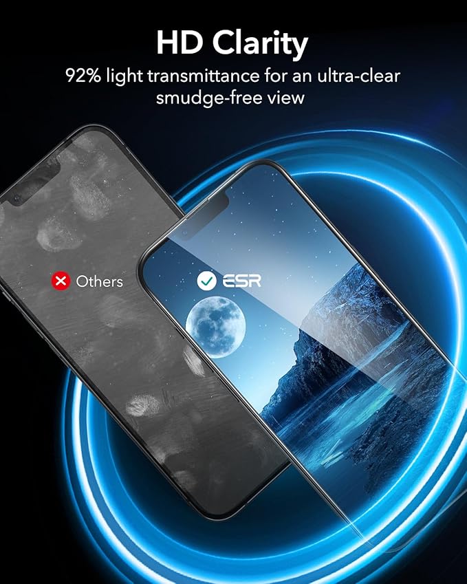 ESR 3 Pack for iPhone 16e/ iPhone 14/ iPhone 13/ iPhone 13 Pro Screen Protector, [9H Hardness] [Military Grade Shatterproof] Tempered Glass Film with Flawless Fit Tray