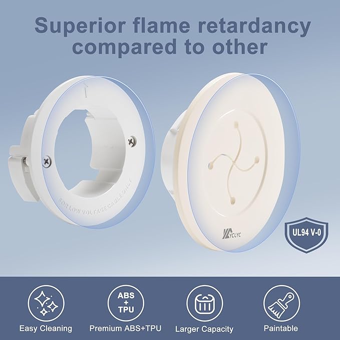 3in TV Cable Hider Wall Kit, YCLYC Large TV Cord Hider for Wall Mounted TV, TV Cord Covers for Wires on Wall Kit, Behind in Wall Cable Management Kit, Off White TV Wire Hider for Wall (2Pack)