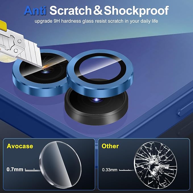 for Samsung Galaxy Z Flip 7 Camera Lens Protector, Individual Metal Ring Tempered Glass Lens Cover, [Strong Adsorption] Scratch Resistant Ultra-Thin HD Clear Lens Cover, 1 Set-Blue Shadow