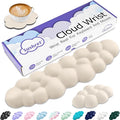 Cloud Wrist Rest Keyboard, Cloud Keyboard Wrist Pad Set with PU Leather Memory Foam, Cute Arm Rest for Palm Support, PC/Gaming Desk Accessories/Office Setup/Computer Hand Cushion - Beige