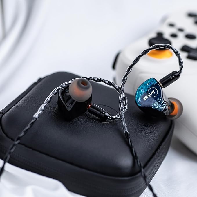 Linsoul ZiiGaat x Fresh Reviews Arete in Ear Monitor, 1DD+4BA Hybrid Earphone IEM, Wired Gaming Earbuds, Studio Monitor Tunning, with Detachable IEM Cable for Musician Audiophile (Blue)