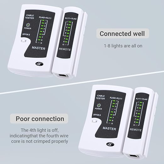 RJ45 Cable Tester Network Cable Tester Ethernet Wire Test Tool for LAN Phone RJ45 RJ11 RJ12 Cat5 Cat5e Cat6 Cat6a Cat7 UTP/Shield Cable