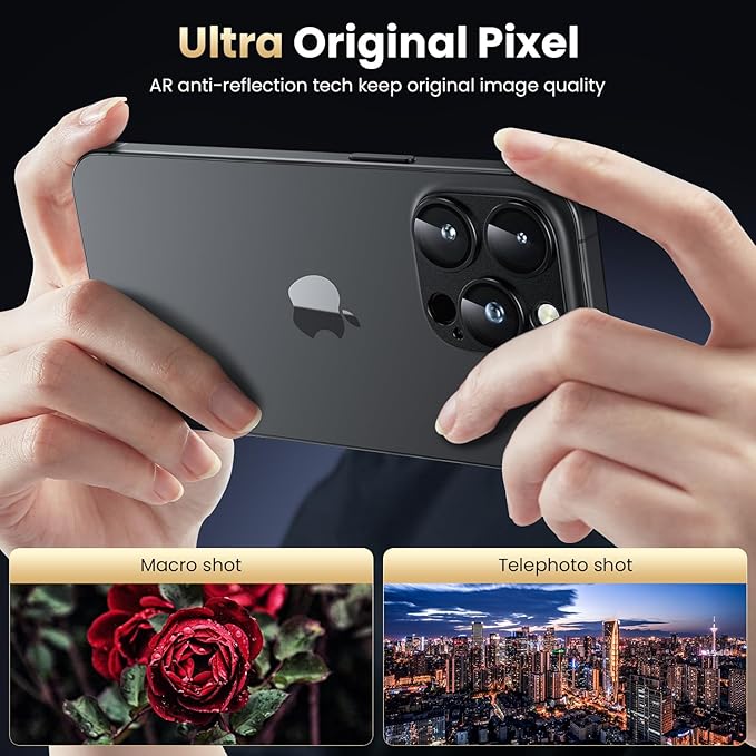 WSKEN for iPhone 16 Pro/iPhone 16 Pro Max Camera Lens Protector - Matte