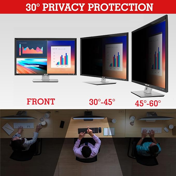 32 Inch Privacy Screen Filter for Widescreen 16:9 Monitor | Privacy Shield | Anti-Glare | Anti-Blue light Protector | Eye Protection | Computer Security Private Filter