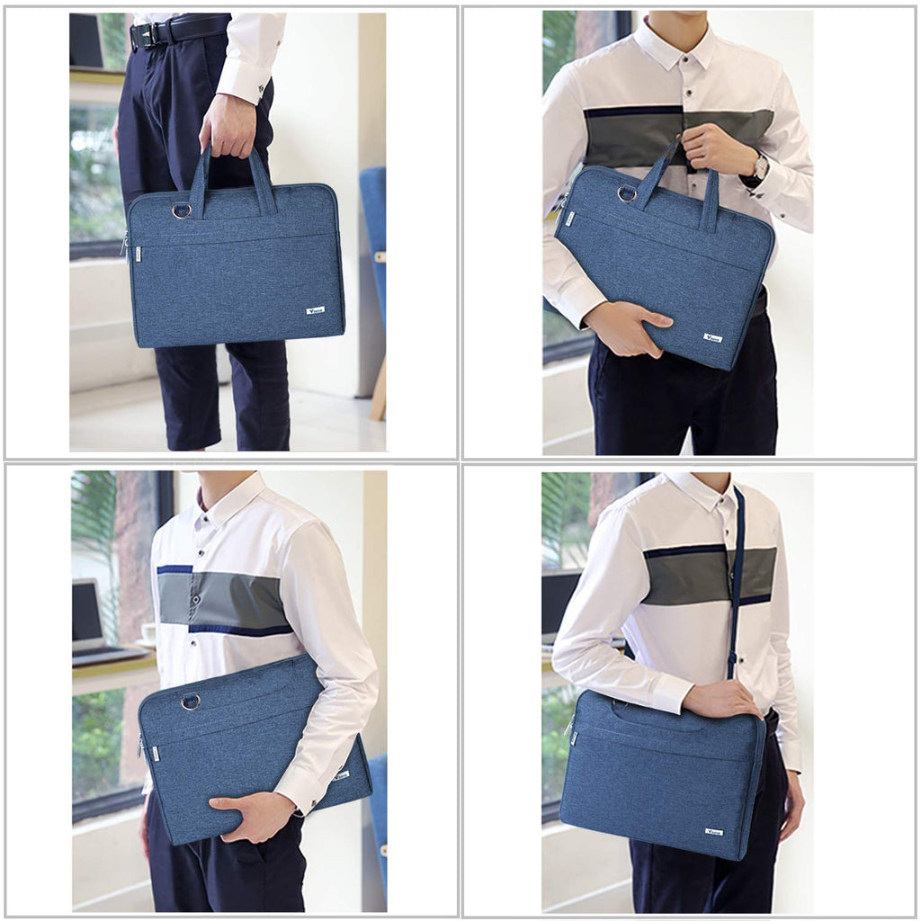 Voova Laptop Bag 15.6 Inch, Waterproof Computer Sleeve Carrying Case with Shoulder Straps & Handle Compatible with Macbook Air 15 M2/M3/M4, MacBook Pro 15/16, 15-16 Inch Hp Dell Lenovo Asus, Blue