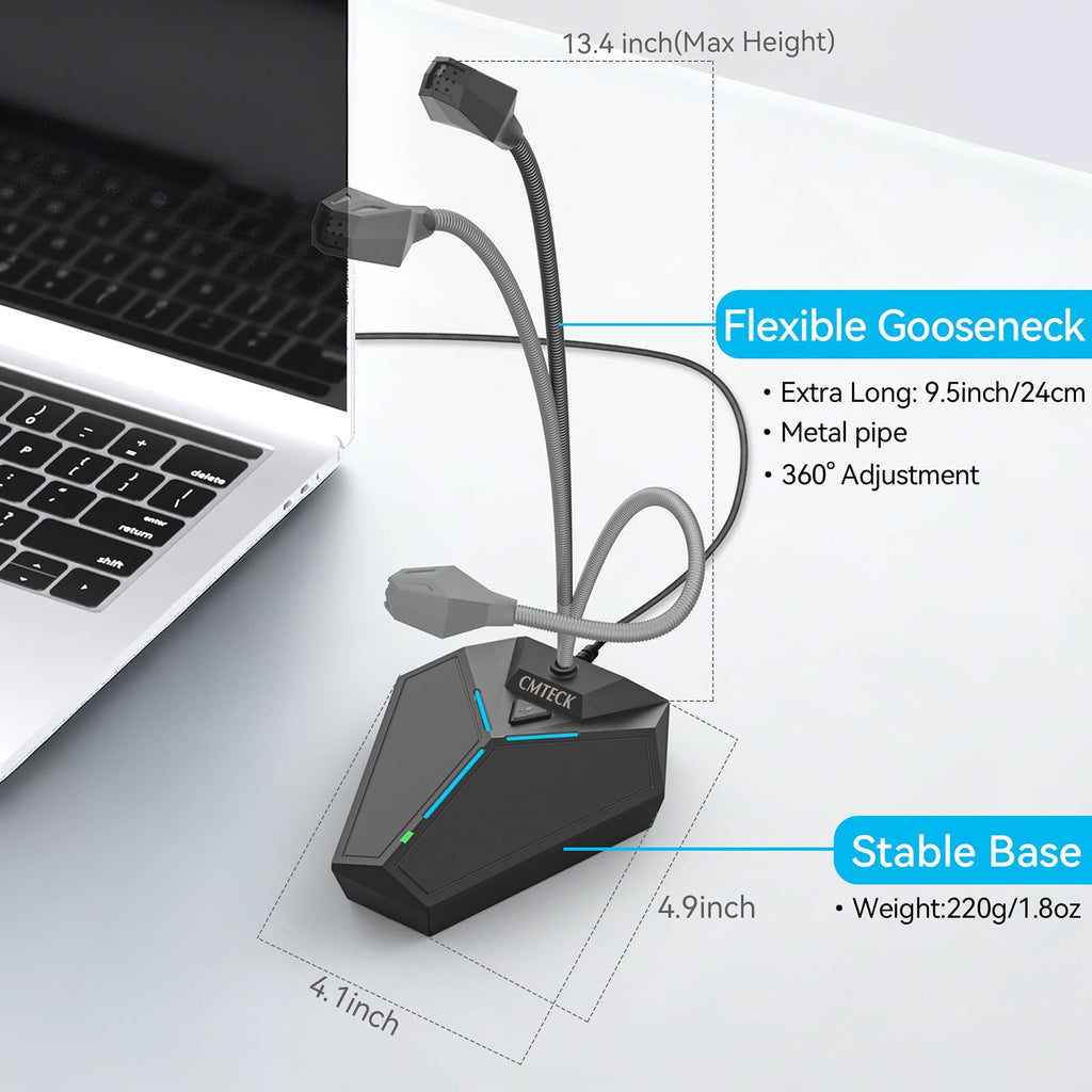 CMTECK USB Computer Microphone, Plug-and-Play, Studio-Quality for PC,Laptop