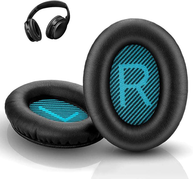Qc35 Replacement Ear Pads for Bose - QC35,QC45,QC35ii Replacement Earpads Cushion - Compatible with Quiet Comfort35,QC25,QC35ii,QC15,AE2,AE2i-Comfortable & Durable (Blue)