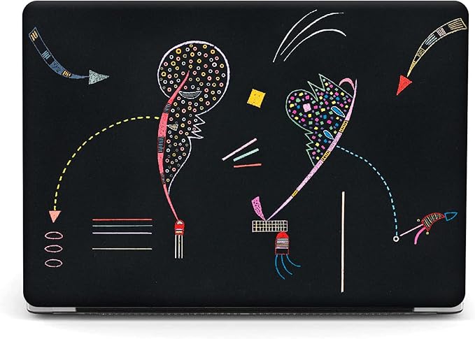 Berkin Arts Compatible with MacBook Air 13 inch Cover, 2022-2018 Release A2179/A2337 M1 with Touch ID with Keyboard Cover & Screen Protector Naive Art Illustrated (Two Sides by Kandinsky)