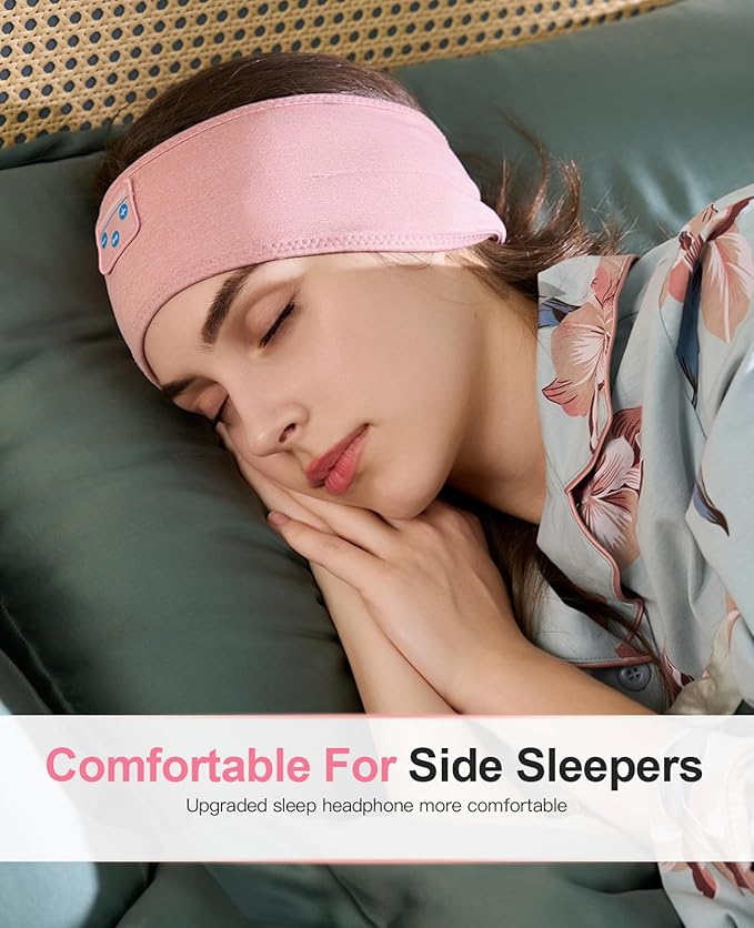Perytong Sleep Headphones - Bluetooth Headband Wireless Sleeping Headband with Earphones Music Band Unique Gifts for Men Women